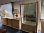Mooie woonset dressoir lampen en vitrine merk Turri, Ophalen