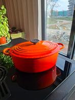 Le Creuset pan oranje - decoratie, Ophalen of Verzenden, Gebruikt, Gietijzer, Koekenpan of Braadpan