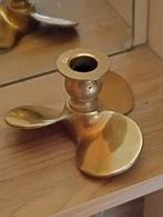 Koperen kaarsenstandaard in de vorm van schroef, Ophalen of Verzenden