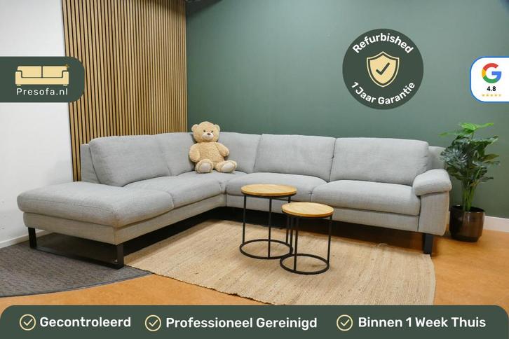 Hoekbank Montel Montelex Grijs Gemêleerd [Refurbished], Huis en Inrichting, Banken | Bankstellen, Zo goed als nieuw, Hoekbank