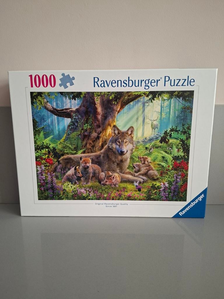 Ravensburger puzzel 1000 stukjes wolf met welpen, Ophalen, 500 t/m 1500 stukjes, Zo goed als nieuw, Legpuzzel