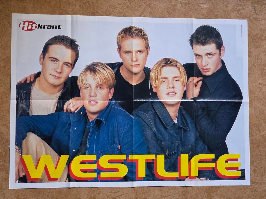 Jaren 90 Poster van de band WESTLIFE, Ophalen of Verzenden, Poster, Artwork of Schilderij