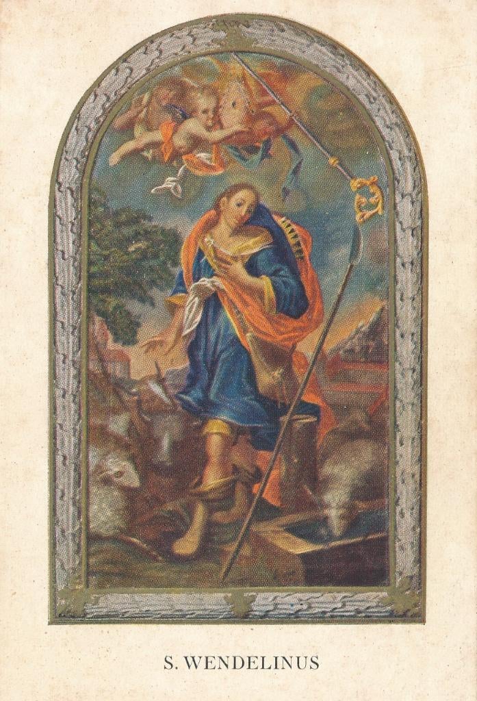 Devotieprentje van de H. Wendelinus, Ophalen of Verzenden, Zo goed als nieuw, Kaart of Prent, Christendom | Katholiek