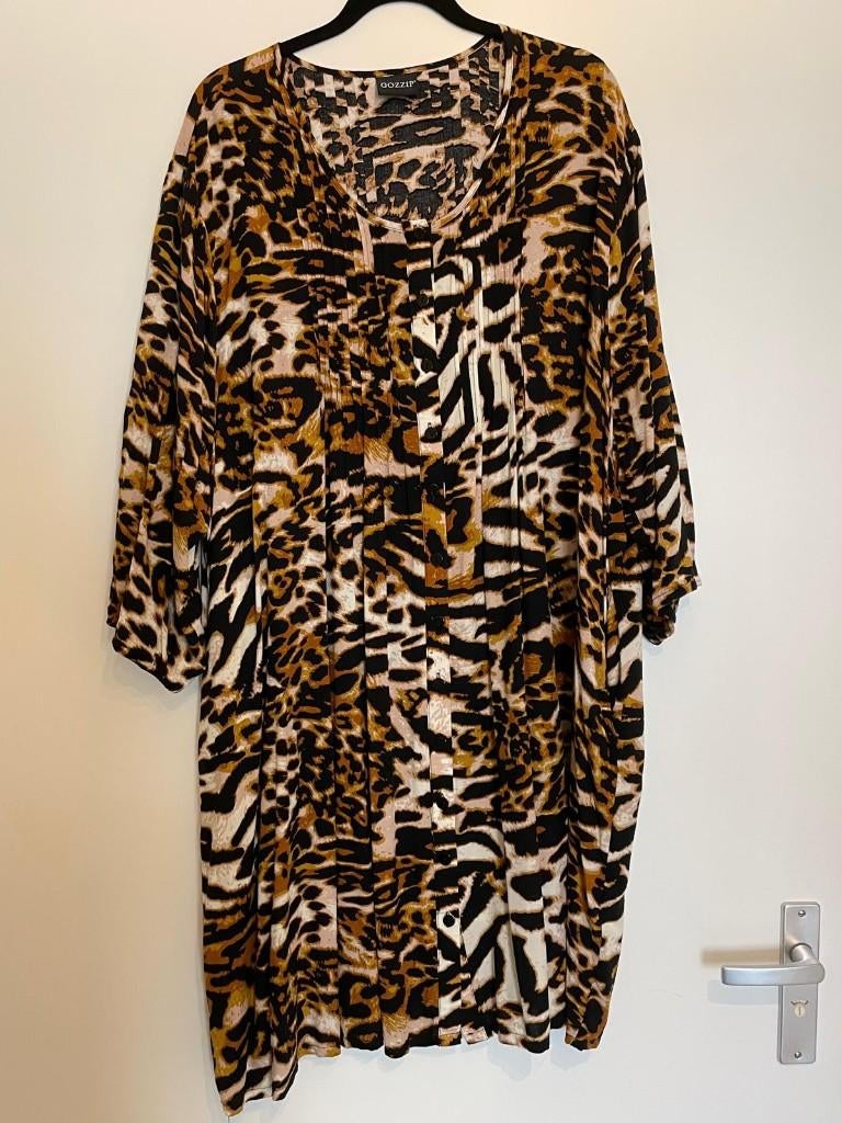 Tuniek Tijger print Gozzip viscose maat 4, Kleding | Dames, Grote Maten, Ophalen, Overige kleuren, Blouse of Tuniek, Gedragen