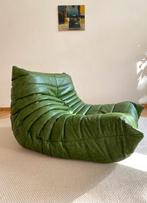 Ligne Roset – Togo 1-zits Fauteuil/Stoel – Dubai Groen leer, Leer, Zo goed als nieuw, 75 tot 100 cm, Knoll vitra artifort sede b&b italia cassina mid century retro