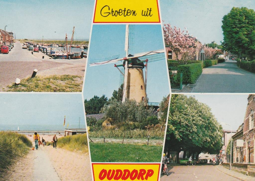 OUDDORP Haven Duinovergang Molen Groeten, Verzamelen, Ansichtkaarten | Nederland, Verzenden, 1960 tot 1980, Gelopen, Zuid-Holland