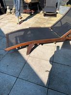 2 Houten Ligbedden met Kunststof Bekleding - Exotan, Ophalen, Gebruikt, Hout, Verstelbaar