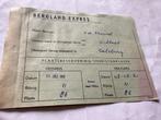 Oude Bergland-Expres Trein Reservering 1961, Ophalen of Verzenden, Gebruikt, Trein, Kaart of Prent