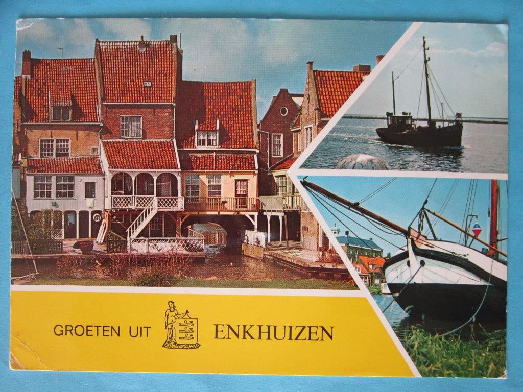 Ansichtkaart: Enkhuizen, Groeten uit..., Ophalen of Verzenden, 1980 tot heden, Gelopen, Noord-Holland