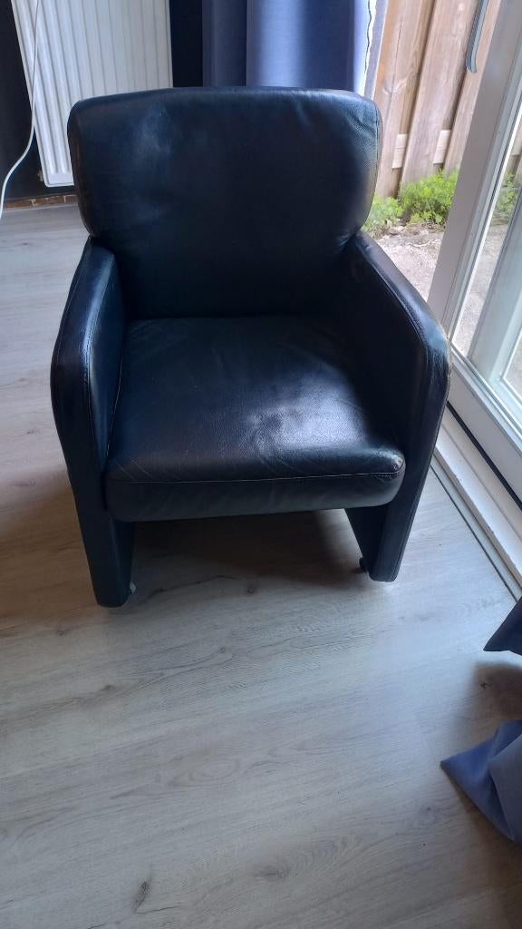 6 eetkamerstoelen, Huis en Inrichting, Stoelen, Ophalen, Gebruikt, Zwart, Leer