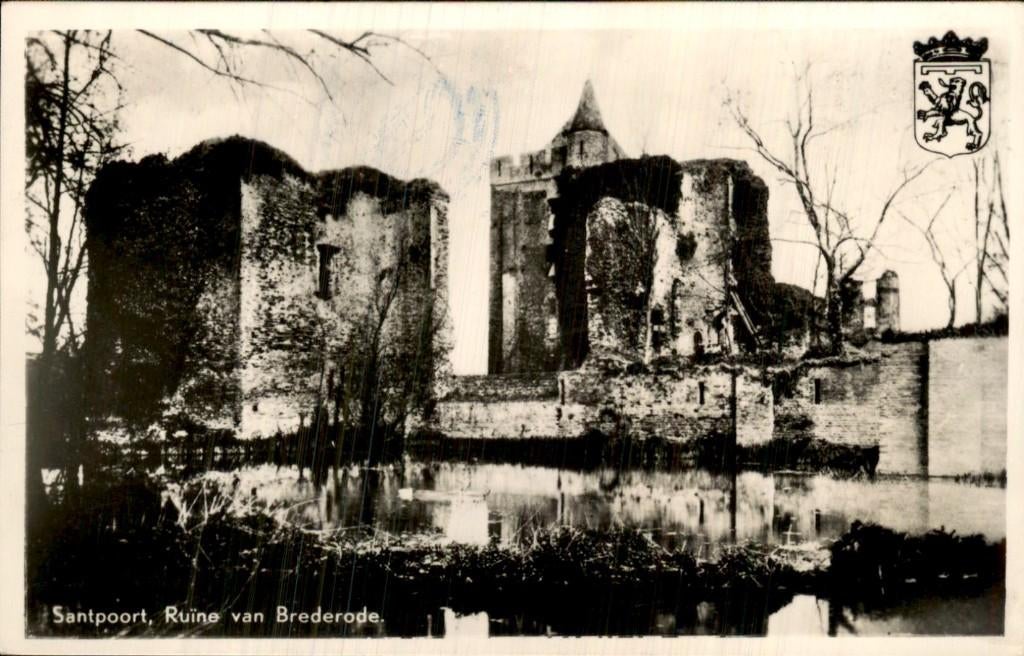 Santpoort- Ruïne van Brederode, Ophalen of Verzenden, Voor 1920, Gelopen, Noord-Holland