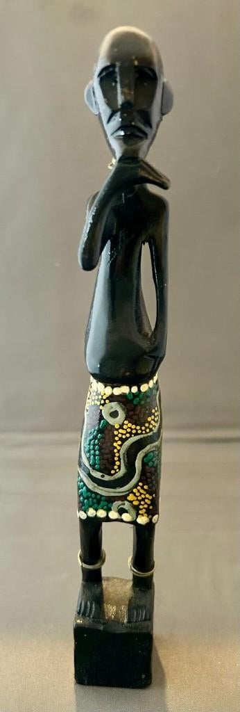 4 Handgesneden houten figuren  van Masai krijgers., Antiek en Kunst, Kunst | Beelden en Houtsnijwerken, Beeld, Hout, Groep mensen
