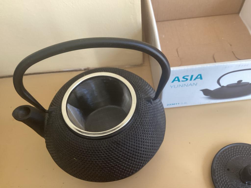 Bredemeijer theepot met zeef en onderzetter en 2 koppen, Ophalen, Overige materialen, Gebruikt, Overige typen