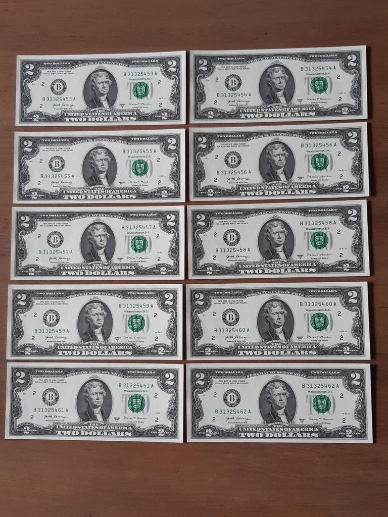 10x2 dollar 2017 usa ongebruikt  kk f.20.4, Ophalen of Verzenden, Noord-Amerika
