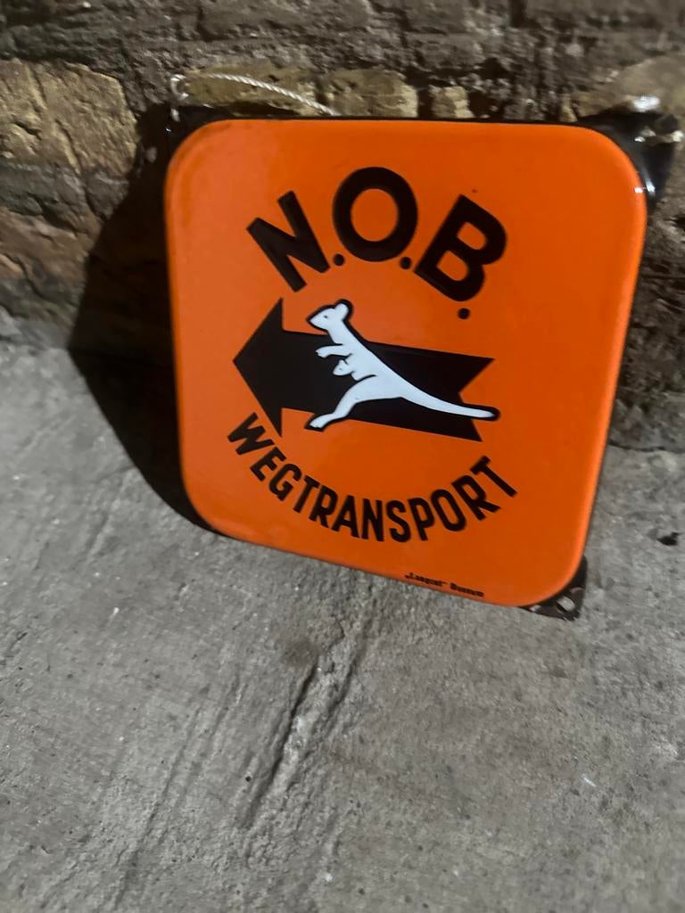 Zeldzaam N.O.B. Wegtransport emaille bordje - Unieke staat, Ophalen of Verzenden
