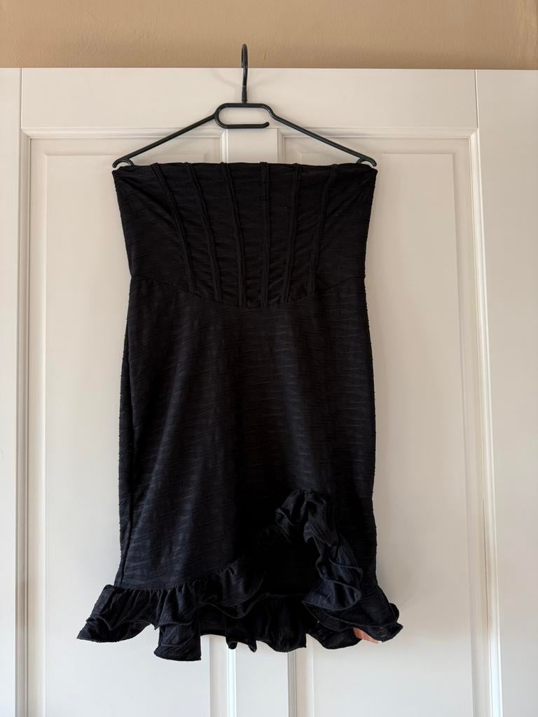 Zwarte strapless jurk SHEIN maat L, Zwart, Maat 42/44 (L), Ophalen of Verzenden, Zo goed als nieuw