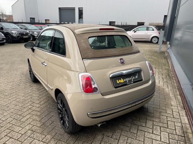 Fiat 500 C 1.2 Lounge Cabrio *cappuccino *velgen nieuwstaat, Gebruikt, 4 cilinders, 4 stoelen, Leder en Stof