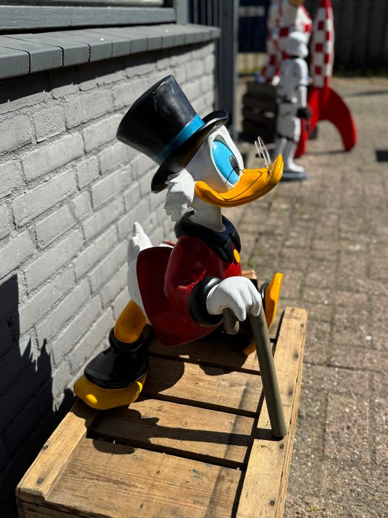 Grote Oom Dagobert Duck Beeld - Disney Decoratie, Verzamelen, Disney, Ophalen, Gebruikt, Beeldje of Figuurtje, .
