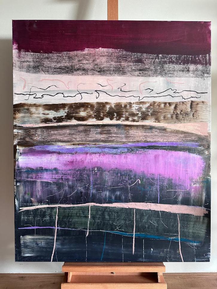 Masaki Kazushi schilderij abstract, Antiek en Kunst, Kunst | Schilderijen | Abstract, Ophalen