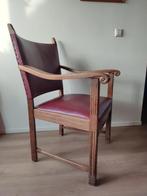 Klassieke kloosterstoel met kunstleer bekleding, Ophalen, Bruin, Eén