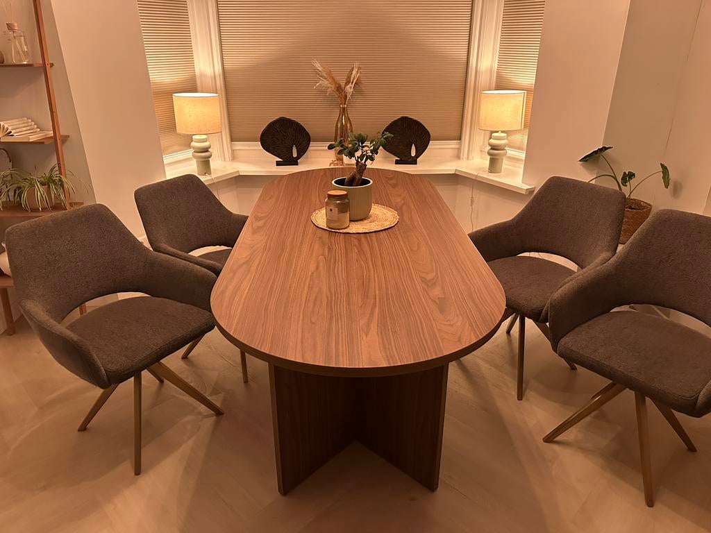 4x Jesper Home Eetkamerstoel Yanai Turn Gold – Amazing Grey, Ophalen, Gebruikt, Vier, Modern