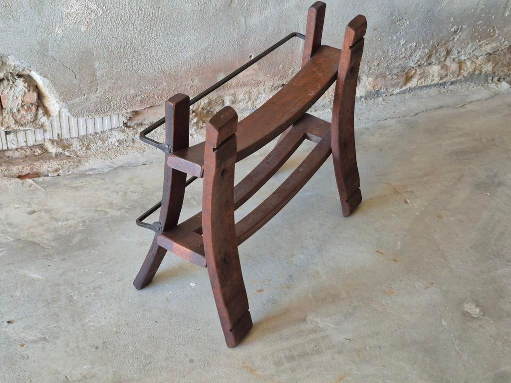 Brutalist spaans eiken smeedijzer wijnrek, Huis en Inrichting, Woonaccessoires | Wijnrekken, Ophalen, 50 tot 75 cm, 15 tot 25 flessen