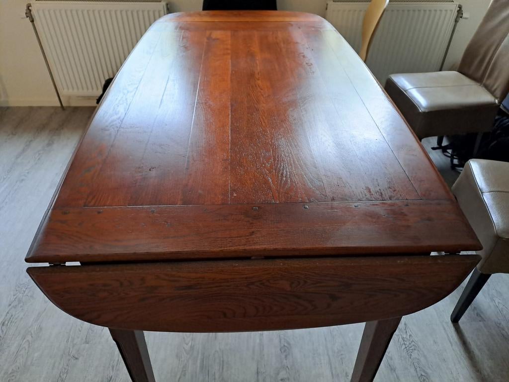 Inklapbare eettafel kersenhout - 197/154x95x70 cm, Huis en Inrichting, Tafels | Eettafels, Ophalen, Gebruikt, 50 tot 100 cm, 150 tot 200 cm