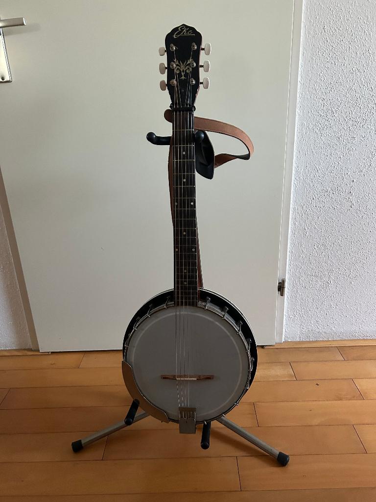 6 snarige Eko Banjo gitaar, Muziek en Instrumenten, Snaarinstrumenten | Banjo's, Ophalen, Gebruikt, Gitaarbanjo