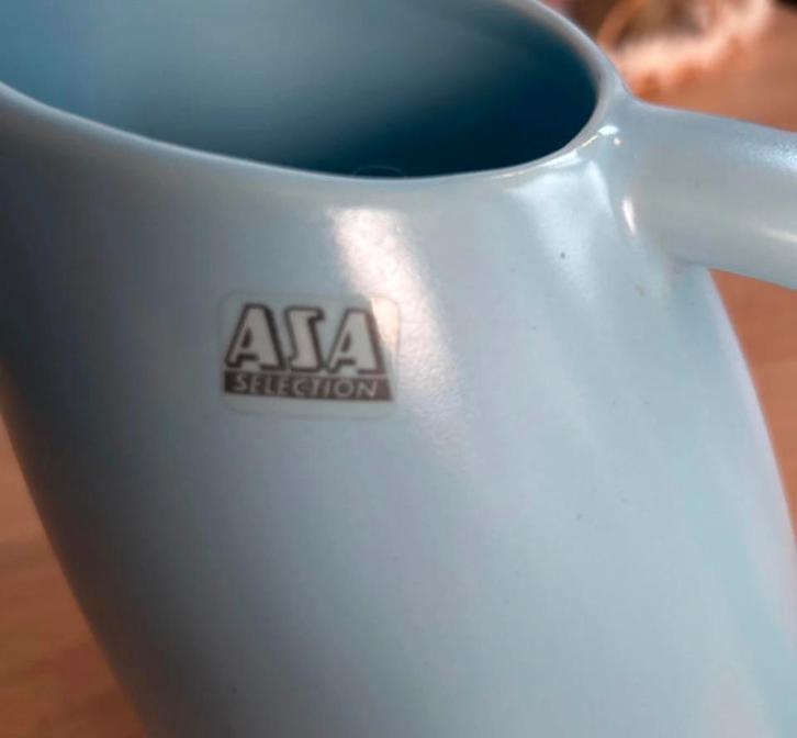 ASA Selection Kan Gieter Vaas Keramiek Lichtblauw Design, Huis en Inrichting, Woonaccessoires | Vazen, Zo goed als nieuw, Blauw