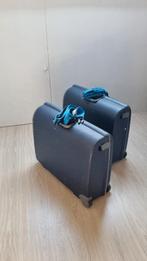 2 Carlton koffers blauw, Gebruikt, Hard kunststof, 45 tot 55 cm, Ophalen