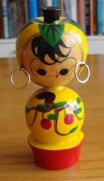 Retro bobblehead/kokeshi/wiebelhoofd poppetje.(10cm), Ophalen, Overige typen