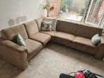 Grote 5zits hoekbank Taupe/Beige, Huis en Inrichting, Banken | Bankstellen, Ophalen, Gebruikt, Hoekbank, 300 cm of meer
