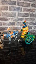 Vintage Tinnen Speelgoed Clown op Ezel met Kar, Ophalen of Verzenden