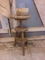Oud krukje atelierkruk pianokrukje bijzettafeltje stoer, Ophalen, In hoogte verstelbaar, Gebruikt, Hout