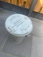 Vintage Zinken Emmer met Deksel, Huis en Inrichting, Emmers, Ophalen of Verzenden, Gebruikt, Zink, Met deksel