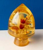 Retro Paddestoel van hars/met droogbloemen/Presse Papier, Ophalen of Verzenden, Gebruikt