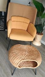 IKEA Gamlehult voetenbank + Bingsta fauteuil, Huis en Inrichting, Fauteuils, Ophalen, Gebruikt, Minder dan 75 cm, Riet of Rotan