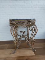 Antieke marmeren bijzettafel met smeedijzeren frame, Ophalen