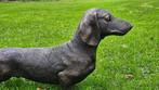 Bronzen beeld / TECKEL / 73 cm lang / tekkel, Nieuw, Info@huisentuindecoratiemarie.nl, Dierenbeeld, Huis en tuin decoratie Marie