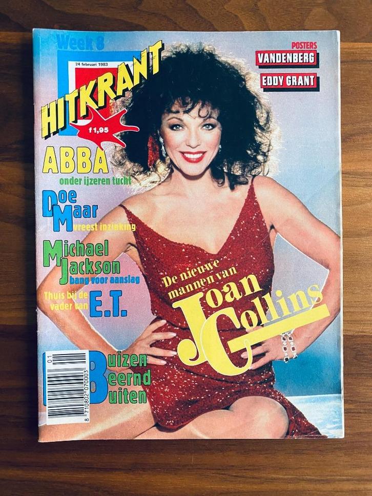 Hitkrant (24 Februari 1983 - Week 8) ‘Joan Collins’ Cover, Boeken, Tijdschriften en Kranten, Gelezen, Muziek, Film of Tv, Ophalen of Verzenden