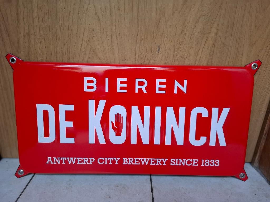 Emaillebord De Koninck, Verzamelen, Biermerken, Ophalen of Verzenden, Nieuw, Reclamebord, Plaat of Schild, De Koninck