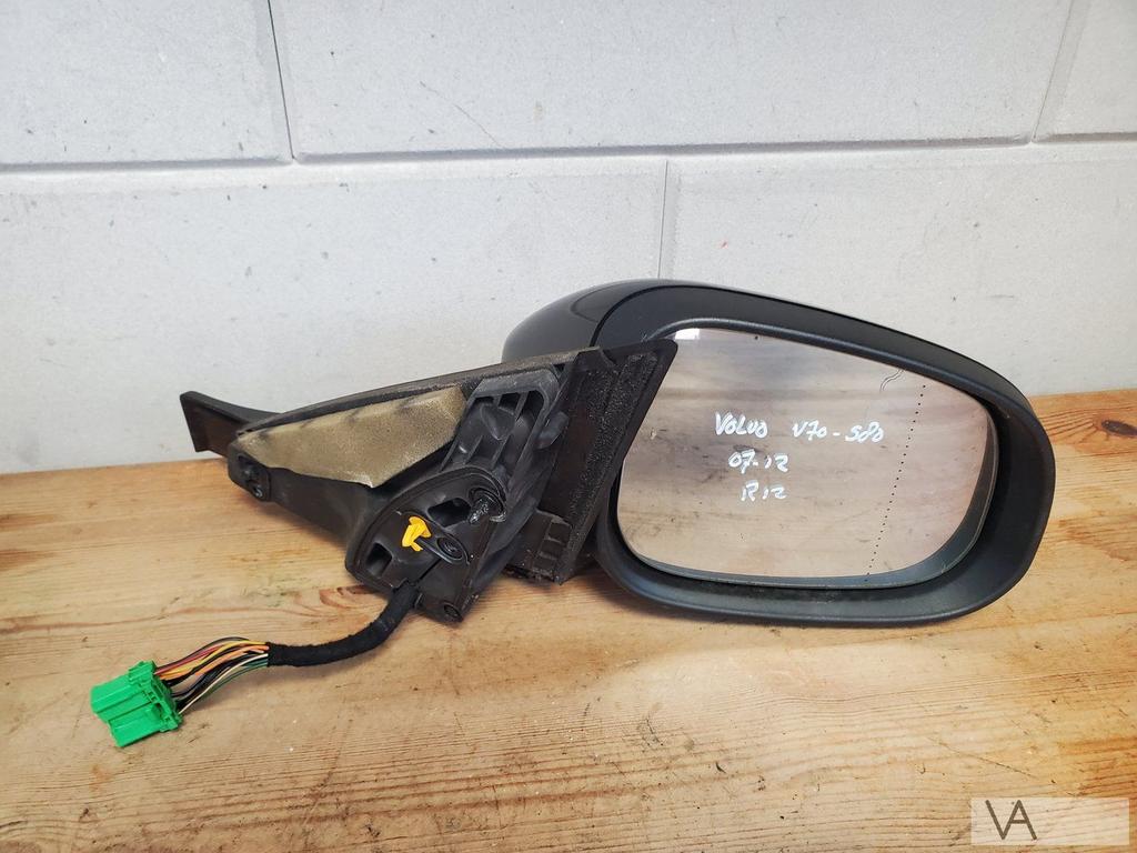 Volvo V70 S80 2007 -2012 spiegel rechts zwart 12 draden €100, Auto-onderdelen, Spiegels, Volvo, Gebruikt, Ophalen of Verzenden
