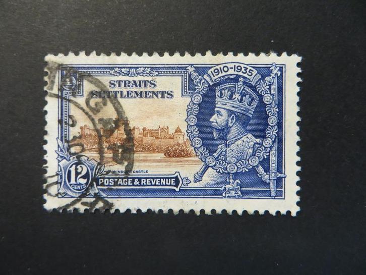 A06032: Straits Settlements GV 12 c, Postzegels en Munten, Postzegels | Azië, Ophalen of Verzenden