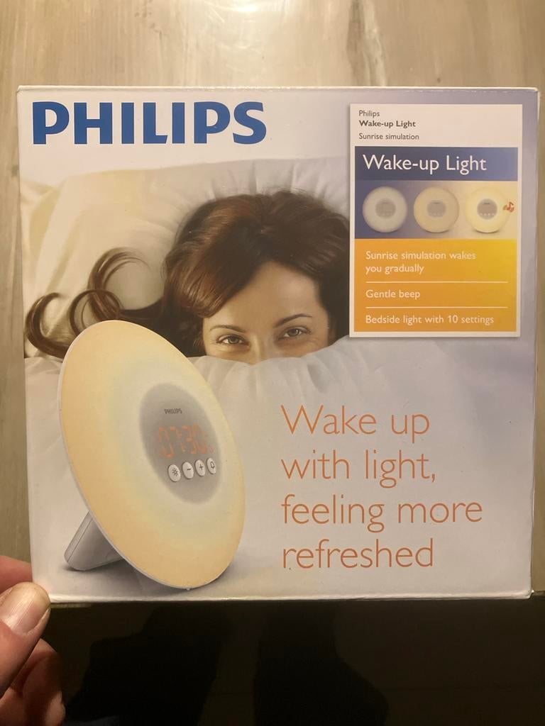 Philips Wake-up Light HF3500 - Word fris wakker!, Ophalen of Verzenden, Zo goed als nieuw, Digitaal, Wekker of Tafelklok