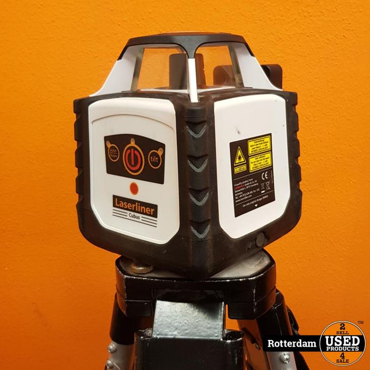 Laserliner Cubus 110 S Rotatielaser Set | Rood | 40m, Doe-het-zelf en Verbouw, Meetapparatuur, Zo goed als nieuw