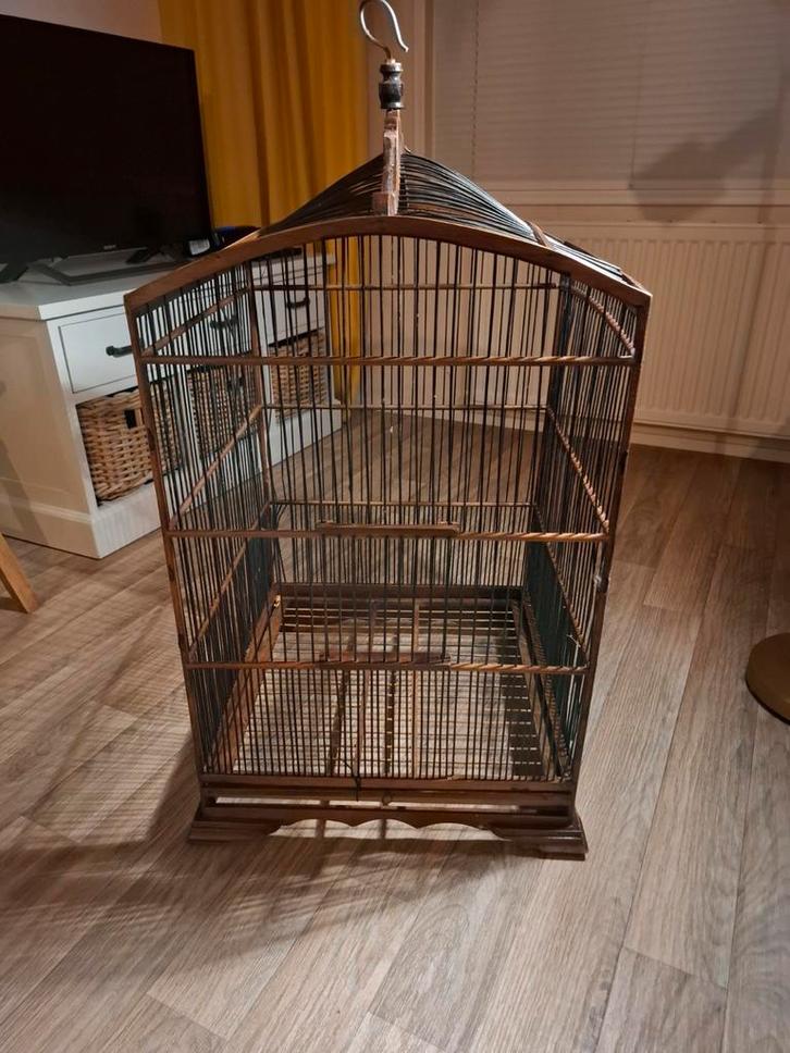 Vintage vogelkooi brocant etalage buiten decoratie 43x82, Huis en Inrichting, Woonaccessoires | Overige, Gebruikt, Ophalen