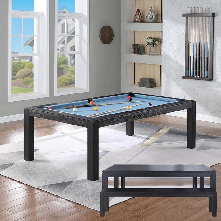 Pooltafel Lexor Dinner Design Black-Oak 7ft / 8ft, Sport en Fitness, Biljarten en Poolen, Nieuw, Pooltafel, Ophalen of Verzenden