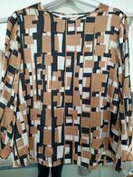 Caroline Biss 100% zijden blouse met retro motief, maat 36, Kleding | Dames, Blouses en Tunieken, Bruin, Nieuw, Ophalen of Verzenden
