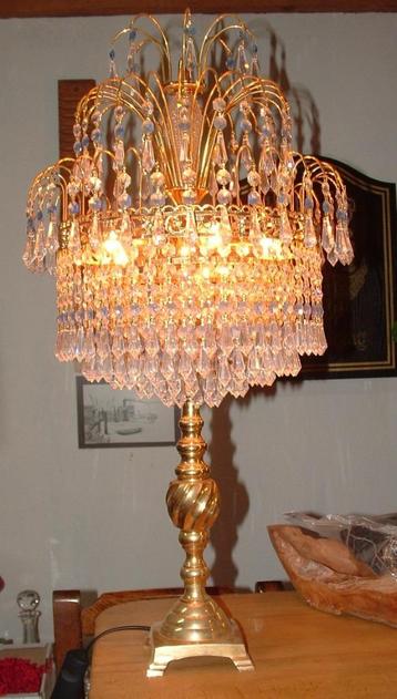 Byzondere Swarovski kristal glas tafellamp lamp met bladgoud beschikbaar voor biedingen