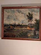 Schilderij op olie bassis,uit ongeveer 1945., Ophalen, Gebruikt, Schilderij, Minder dan 50 cm